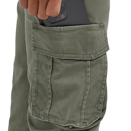 Wrangler Boys' Charge Cargo Pant, Olive, 16 Slim