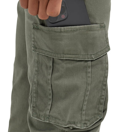 Wrangler Boys' Charge Cargo Pant, Olive, 8 Husky