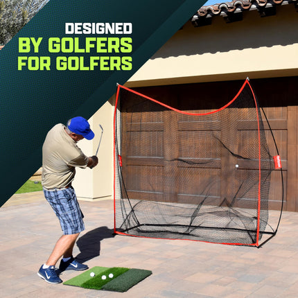 GoSports 7 ft x 7 ft Golf Practice Hitting Net - Personal Driving Range for Indoor or Outdoor Swing Practice