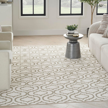 Nourison Jubilant Contemporary Ivory Green 5'3" x 