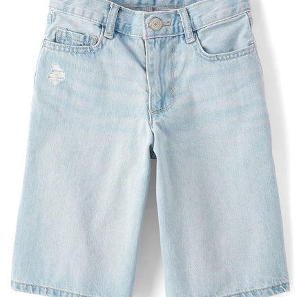 The Children's Place Girls' Denim Midi Shorts, Maddie Wash, 8