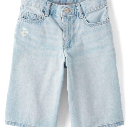 The Children's Place Girls' Denim Midi Shorts, Mad