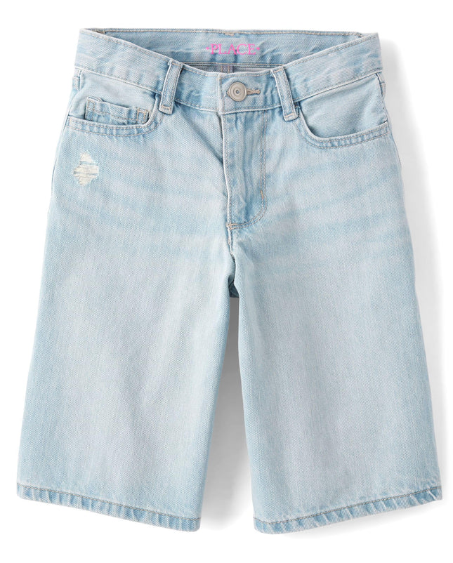 The Children's Place Girls' Denim Midi Shorts, Mad
