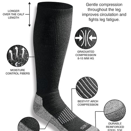 Calcetines Dickies de compresión ligera, cómodos, hasta la pantorrilla, de hombre, disponibles en M-XXL (2, 4 pares), negros (4 pares), talla L
