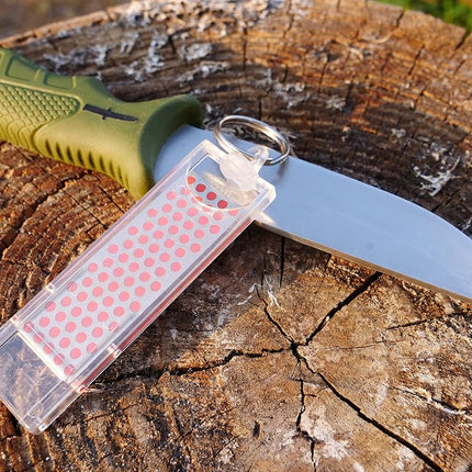DMT F70F Diamond Mini-Sharp Sharpener Fine Knife, Red
