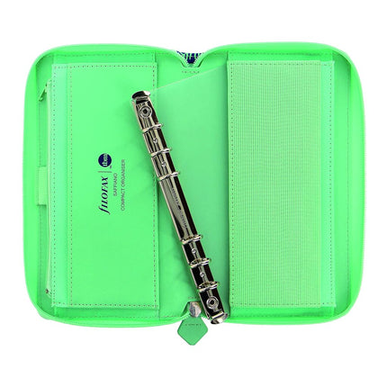 Filofax Saffiano Personal Compact Zip Organizer - The Budget Mom Limited Edition, Leather-Look, Six Rings (CMT028776), Blue