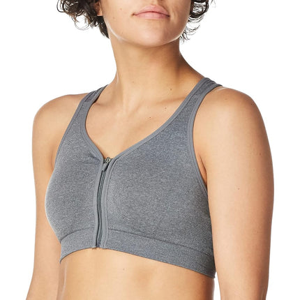 Jockey Women's Mid Impact Zip Front Sports Bra, Op