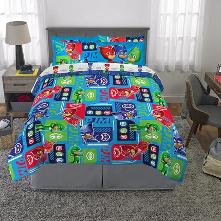 Franco Kids Bedding Super Soft Comforter and Sheet Set with Sham, 7 Piece Full Size, PJ Masks