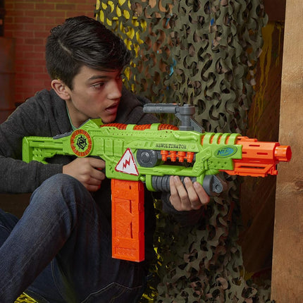 Revoltinator Nerf Zombie Strike Toy Blaster with motorized Lights Sounds & 18 Official Darts for Kids, Teens, & Adults