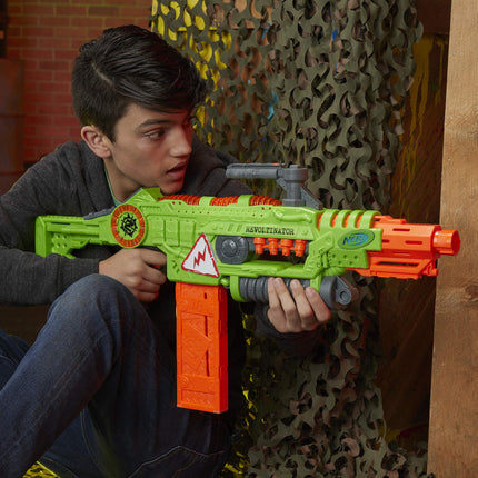 Revoltinator Nerf Zombie Strike Toy Blaster with motorized Lights Sounds & 18 Official Darts for Kids, Teens, & Adults