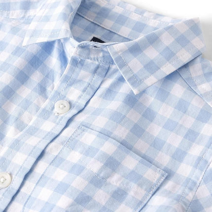 Chemise en popeline boutonnée à manches longues pour bébés garçons et tout-petits The Children's Place, motif carreaux tourbillon, 6-9 mois