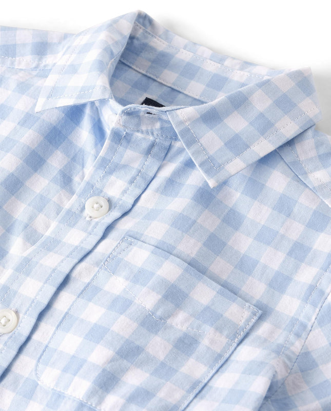 The Children's Place Baby Boys' and Toddler Poplin Long Sleeve Button Down Shirt, Whirlwind Plaid, 2T