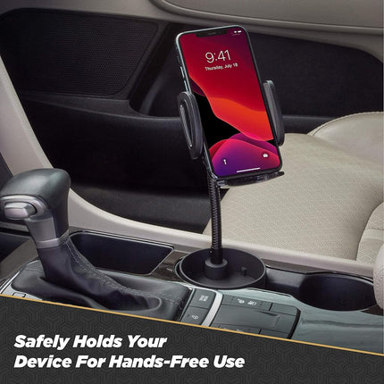 Scosche SUHCUPM-XCES0 Select Cup Holder Phone Mount Cradle for Car or Truck - Universal Hands-Free Gooseneck Mount for Car Cup Holder - Vehicle Cell Phone Cradle for iPhone or Android Smartphones