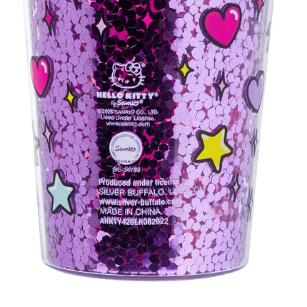 Silver Buffalo Sanrio Hello Kitty Rainbow Carnival, Plastic Cold Cup, 32oz