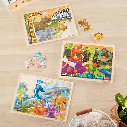 Melissa & Doug Deluxe 24-Piece Jigsaw 3-Puzzle Bundle by Melissa & Doug
