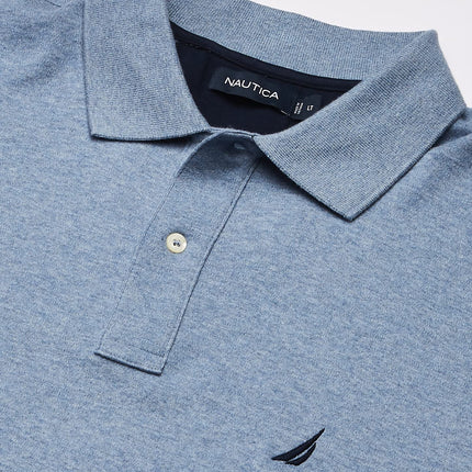 Nautica Men's Classic Fit Short Sleeve Solid Soft Cotton Polo Shirt, Deep Anchor Heather, 4X