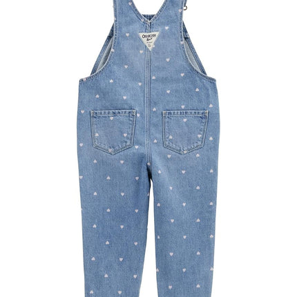 OshKosh B'Gosh Girl's World's Best Overalls Jumpsuit, Blue Heart, 24 Months