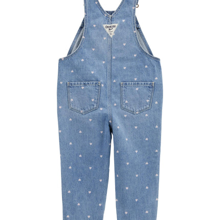 OshKosh B'Gosh Girl's World's Best Overalls Jumpsuit, Blue Heart, 24 Months