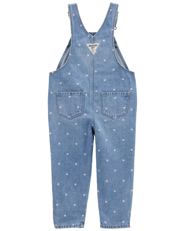 OshKosh B'Gosh Girl's World's Best Overalls Jumpsuit, Blue Heart, 24 Months