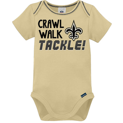 Gerber Unisex Bebé Bebés Niños NFL Paquete de 3 Body de Manga Corta, Color del Equipo, 0-3 Meses