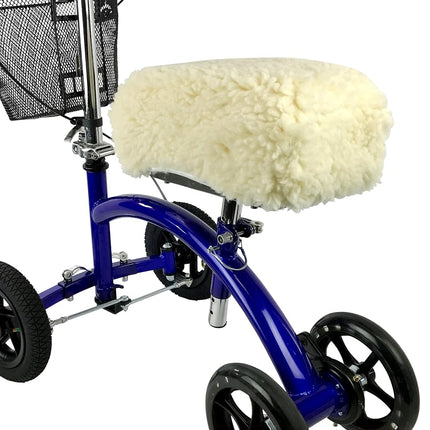 KneeRover Deluxe Synthetic Sheepskin Knee Walker Kneepad Cover with Thick Comfortable Padding