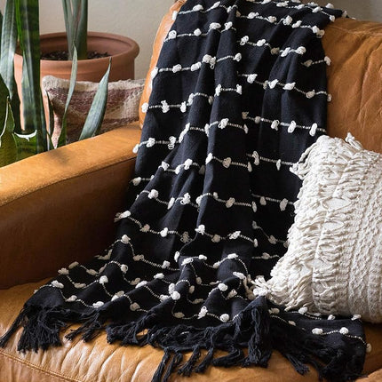 DII Woven Loop Throw Collection, 50x60, Black