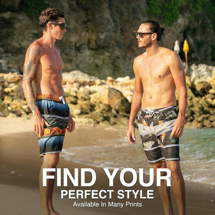 Kanu Surf Men's Barracuda Swim Trunks, 9-inch Inseam (Regular & Extended Sizes), Mileage Navy/Orange, 2X