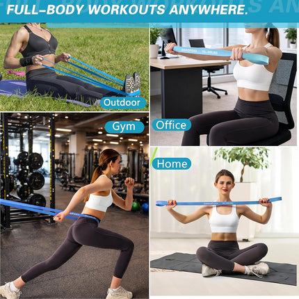 Resistance Bands,Pull Up Bands,Stretching Assist Bands Set for Men & WomenPortable Exercise, Muscle Training,Physical Therapy,Exercise Workout Bands for Working Out (Blue 5-100 LBS)