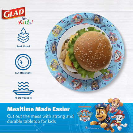 Platos de papel Paw Patrol de Glad for Kids, paquete de 20, 8.5 pulgadas | Platos desechables de Paw Patrol para niños | Platos de papel desechables resistentes a remojo y aptos para microondas para todas las ocasiones