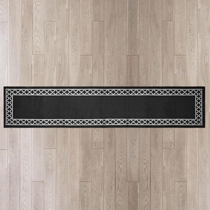 Nautica – Runner Rug | Indoor Runners for Hallways and Entry Rugs| Non-Slip and Non-Skid Entry and Kitchen Door Mat| Machine Washable Entryway Carpet Rugs | 2'6" x 10' | Trellis Black
