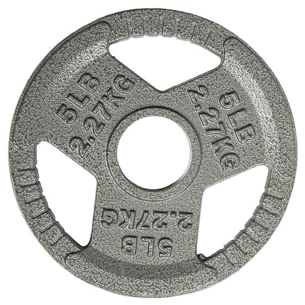 Fitvids Cast Iron Plate Weight Plate for Strength Training and Weightlifting, 2-Inch Center, 5LB (Single)