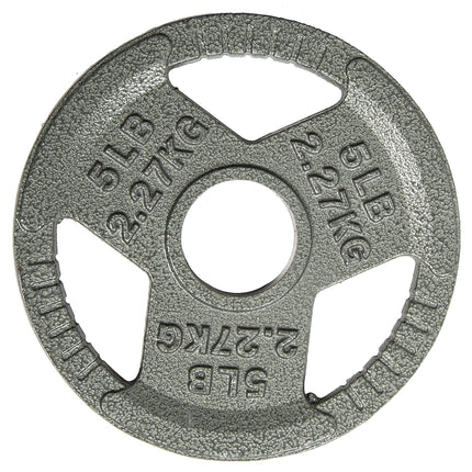 Fitvids Cast Iron Plate Weight Plate for Strength Training and Weightlifting, 2-Inch Center, 5LB (Single)
