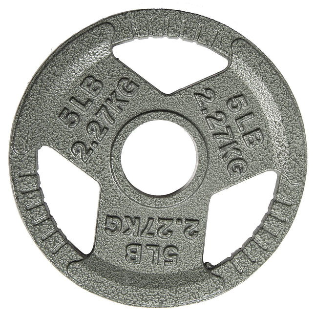 Fitvids Cast Iron Plate Weight Plate for Strength Training and Weightlifting, 2-Inch Center, 5LB (Single)
