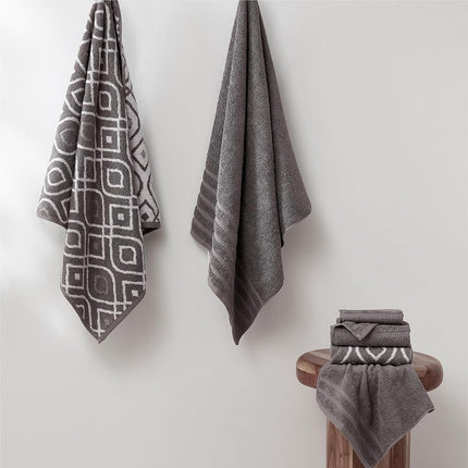 Amrapur Pacific Coast Textiles 6 Pc Yarn Dyed Towel Oxford Ash Grey, 6-Piece