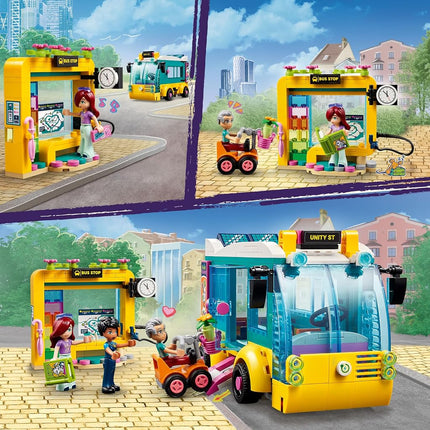 LEGO Friends Heartlake City Bus 41759 Creative Building Toy for Ages 7+, Includes a Buildable Bus, Mobility Scooter and 3 Mini Dolls, A Fun Birthday Gift for Kids Who Love Role Play