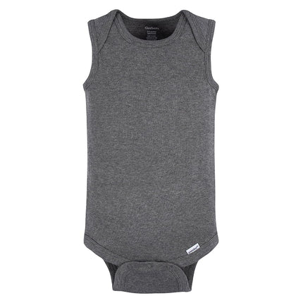 Gerber Unisex Baby Multi-pack Sleeveless Onesies Bodysuit, Grey Heather, 6-9 Months
