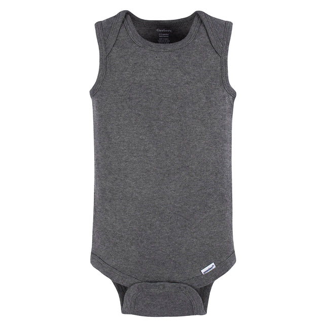 Gerber Grenouillères sans manches unisexe pour bébé, lot de plusieurs, gris chiné, 6-9 mois