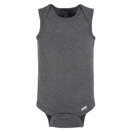 Gerber Unisex Baby Multi-pack Sleeveless Onesies Bodysuit, Grey Heather, 0-3 Months