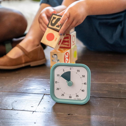TIME Timer Home MOD - Minuteur Visuel pour Enfants Édition Maison 60 Minutes - pour l'École à la Maison Outil d'Étude, Minuteur pour Bureau d'Enfant, Bureau et Réunions avec Fonctionnement Silencieux (Bleu Lac)