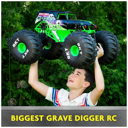 Monster Jam, Official Mega Grave Digger All-Terrain Remote Control Monster Truck, Over 60cm Tall, 1:6 Scale, Kids’ Toys for Boys and Girls Aged 4 and up