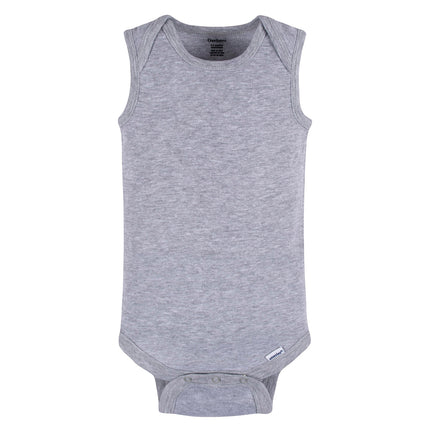Gerber Unisex Baby Multi-pack Sleeveless Onesies Bodysuit, Grey Heather, 0-3 Months