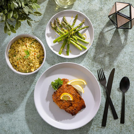Gibson Soho Lounge Sofia Coupe Dinnerware Set, Service for 4 (12pcs), White w/Speckle