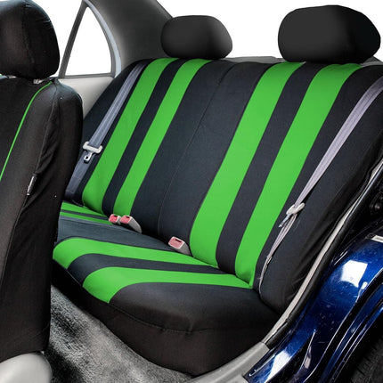 FH GROUP FH-FB036217 Striking Striped Seat Covers Green / Black Color- Fit Most Car, Truck, Suv, or Van