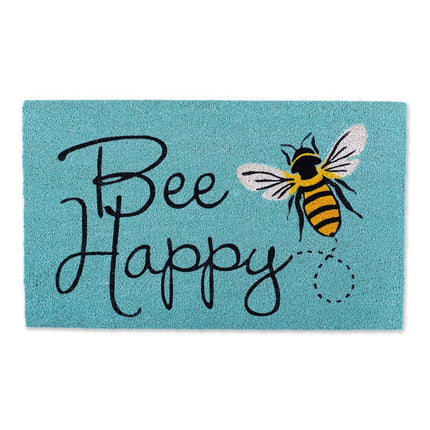 DII Natural Coir Doormat, Fun Greeting Mat, Bee Happy, 18x30