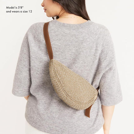 The Sak Tess Sling Purse - Small Woman's Crossbody Bag For Everyday & Travel - Handbag With Zipper Closure & Adjustable Strap, Bamboo Crochet, Medium
