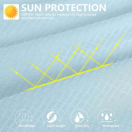 Women's UPF 50+ Sun Protection Shirts Long Sleeve for Fishing Hiking Safari, Gulf Stream, X-Small