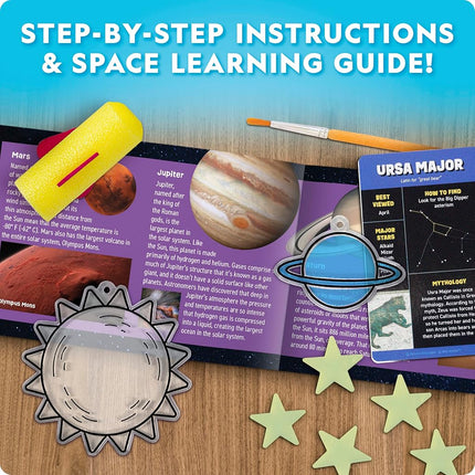 National Geographic Mega Space Activity Kit - Science Experiment & Craft Kit for Kids with 100+ Pieces, Launch a Rocket, Make Constellations with Glow in The Dark Stars, Paint a Solar System & More