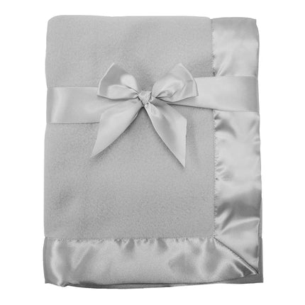 TLCare Fleece Blanket with Satin Trim, Gray, 2", f