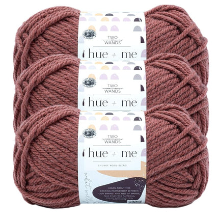 (3 Pack) Lion Brand Yarn Hue & Me Bulky Yarn, Love