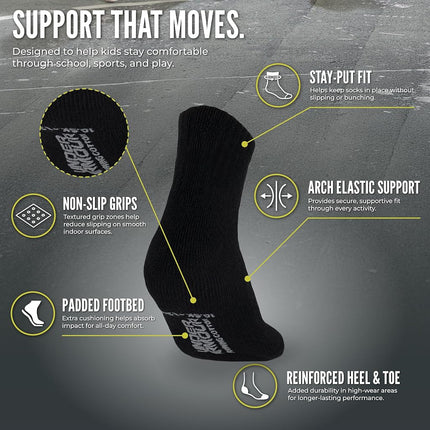 Under Armour Boys' Multi Pack Quarter Sock, Black, 6-12 Months